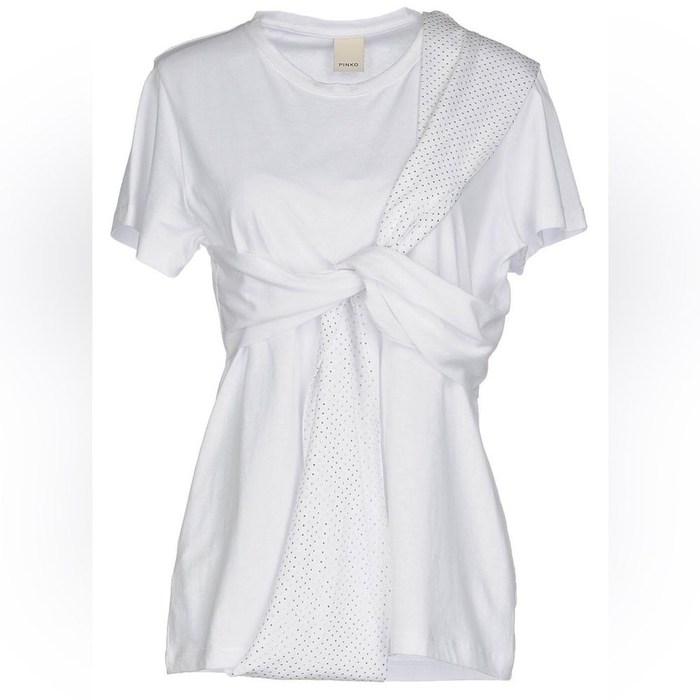 Pinko White Rhinestone T-Shirt in Size S